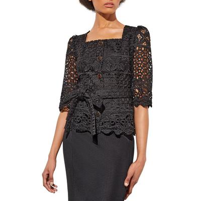 Guipure Lace Belted Jacket