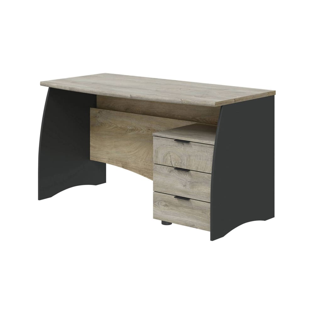 Bureau effet bois beige, anthracite 136x67 cm