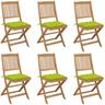 Bearsu - Furniture Limited - Sedie da Giardino Pieghevoli 6 pz con Cuscini - Groen