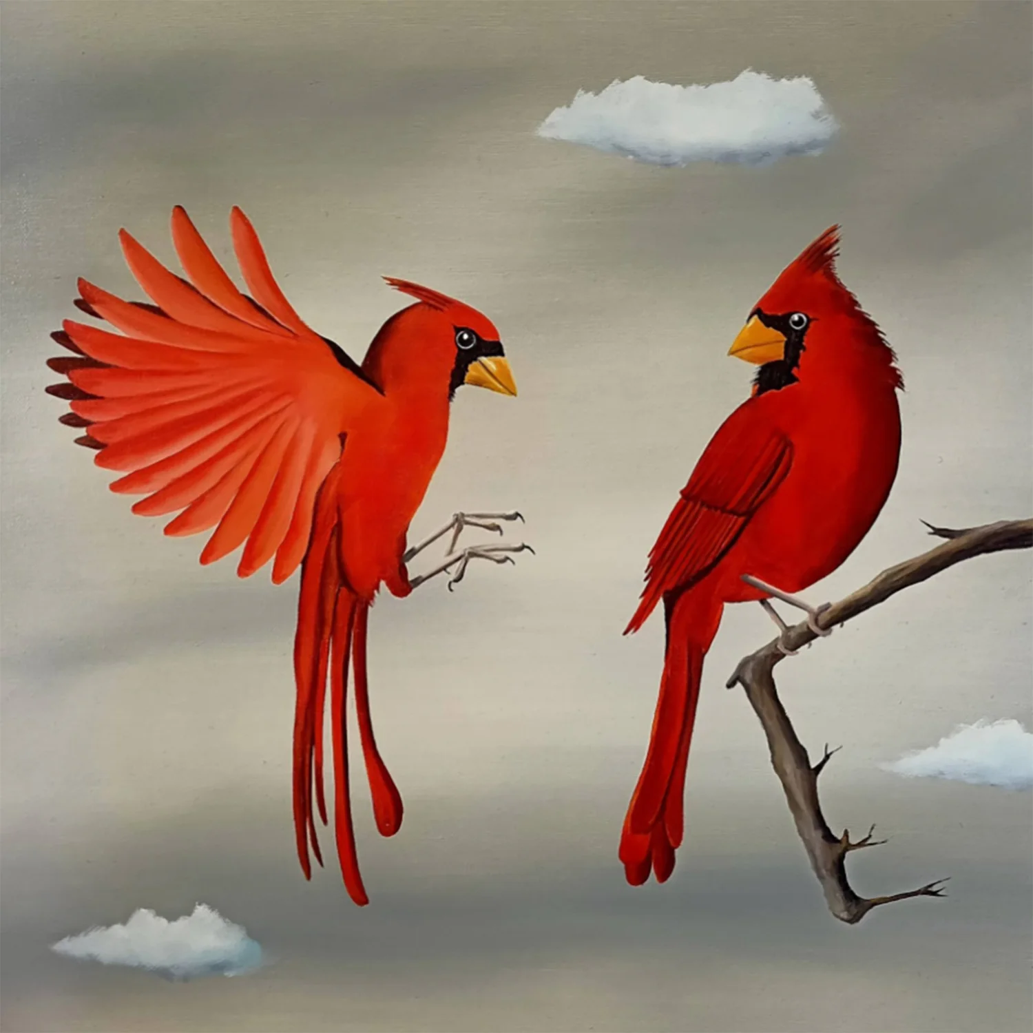 Lucky Cardinal Metal Cutting Dies Christmas Bird Embossing Stencil for Happy New Year DIY Scrapbooking Gift Card Craft