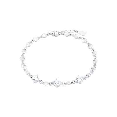 Silberarmband AMOR "2027487", bunt (silberfarben, weiß, weiß), Armbänder, Damen, Silber 925 (Sterlingsilber), mit Zirkon