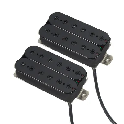 FLEOR 2pcs Alnico 5 Guitar Pickup Humbucker Electric Guitar Pickup Neck+Bridge Set Black for Guitar