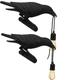Set of 2 Black Birds Wall Lamps Resin Crow Desk LED Lamp E27 Base Modern Raven Art Deco Bedside Decor Plug in Cord Table Lamps for Bedroom, Office, College Dorm, Right Black Wall ((Pack 2))