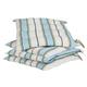 Garden Chair Cushions Set of 4 Tie On Dining Seat Cushions with Nautical Blue Striped Finish Vintage Style Chair Pads Dining Table Alfresco Bistro Set Garden Furniture Seat Pads