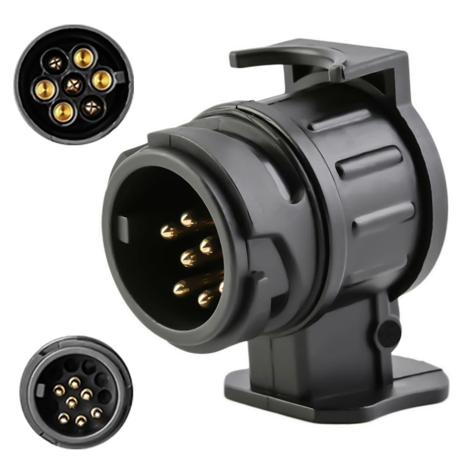 Adattatore per rimorchio da 13 pin a 7 pin per roulotte, camion, barra di traino, adattatore per spina da traino per auto, connettore convertitore presa elettrica impermeabile 12V