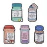 Spilla smaltata per pillole mediche prendi le tue Medicine lettera Cartoon Medicine Jar pillola