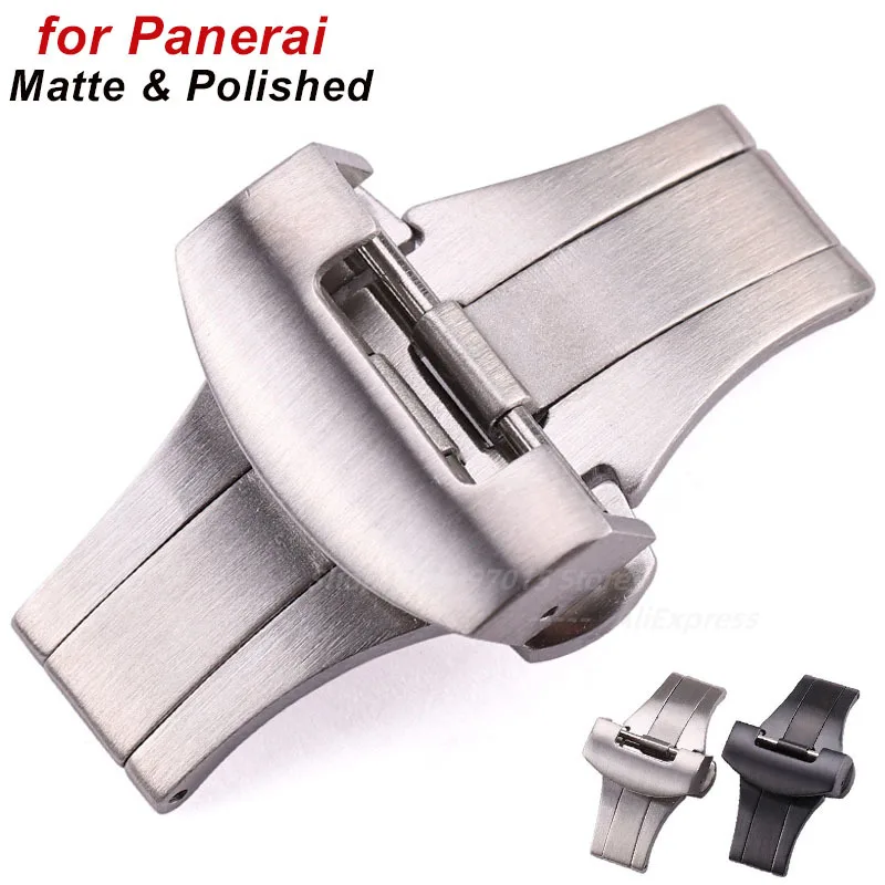 20 mm 22 mm Butterfly-Schnalle für Panerai PAM 1950erie, matt und polierter Edelstahl, Faltschließe, Uhrenarmband-Verschluss-Zubehör Image