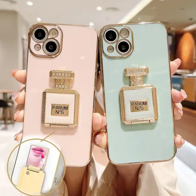 Bling Parfüm halter Telefon hülle für iPhone 15 14 12 Pro Max 11 13 Pro x xs xr 6 s 7 8 plus Halterung abdeckung
