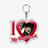 Porte-clés coeur rouge j'aime mon petit ami Cillian embrasser clé en acrylique pendentif Bf