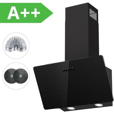 Dunstabzugshaube 60cm, Abluft/Umluft-Dunstabzugshaube mit LEDs, Bürstenloser Motor,Geräuscharm,