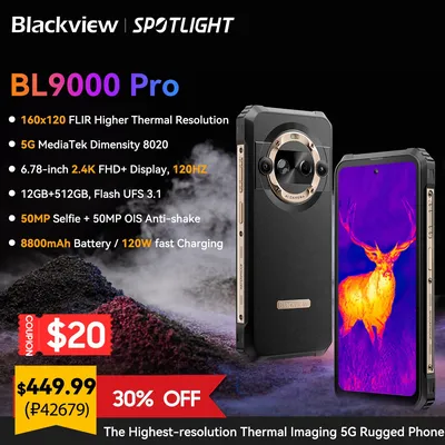 [World Premiere] Blackview BL9000 PRO 5G Rugged Smartphone 6.78'' FHD 12GB 512GB Infrared Imaging Camera FLIR 8800mAh Android 14