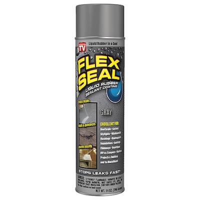 FLEX SEAL FSGRYR20 Leak Sealer, 14 oz, Aerosol, Gray, Rubber Base