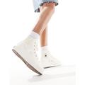 Converse Lift Hi organza flower trainers with chunky laces in cream-White