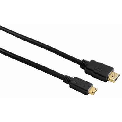 HAMA HDMI-Kabel "High Speed HDMI™-Kabel Stecker Typ A-Stecker Typ C (Mini) Ethernet,2 m", schwarz (eh13), 20cm, Kabel, - Bandbreite 600 MHz - Datenübertragungsrate 18 Gbit/s Image