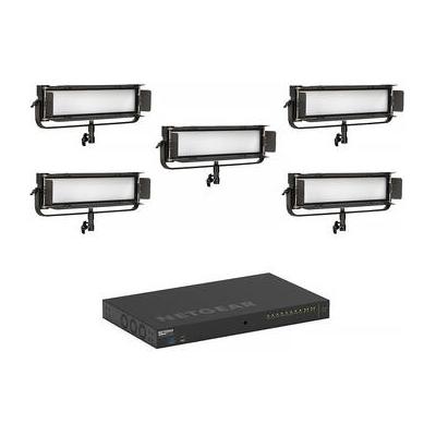 ikan Lyra LBX8-PoE Bi-Color LED Light Panel (Switch 5-Light Kit) LBX8-POE-5L-1S