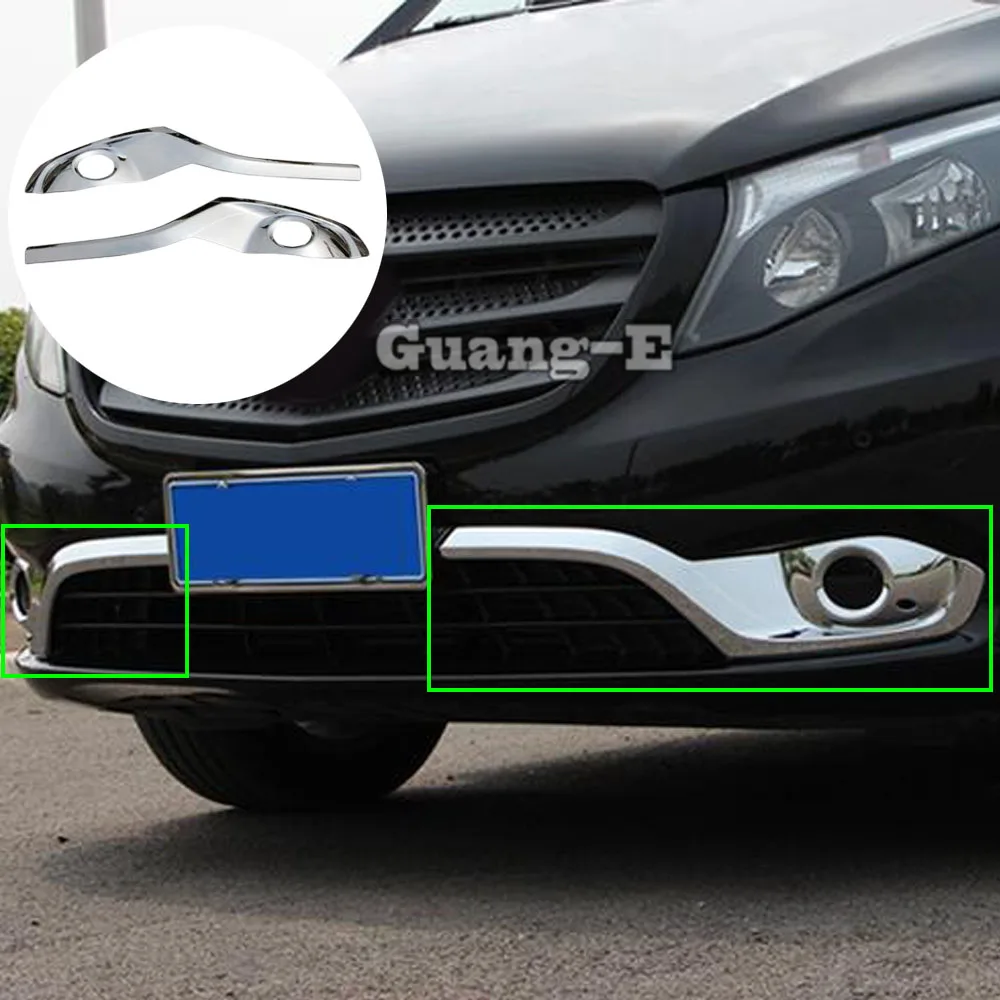 Für Mercedes Benz Vito W447 2016 2017 2018 2019 2020 2021 2022 Auto Front Nebel Licht Lampe Rahmen Stoßstange ABS Chrome Abdeckung Trim Stick Image