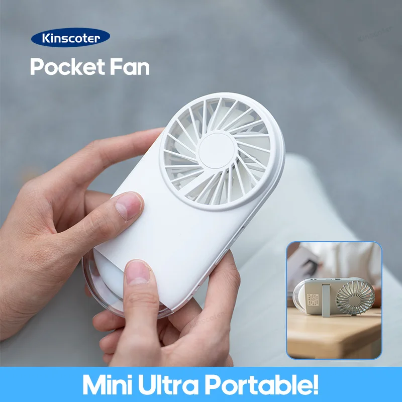 1PC Tasche Tragbarer Ventilator Wiederaufladbare Mini USB Handheld Fan Persönlicher Ventilator Hand Ventilator mit Nachtlicht Outdoor Reise Büro Image