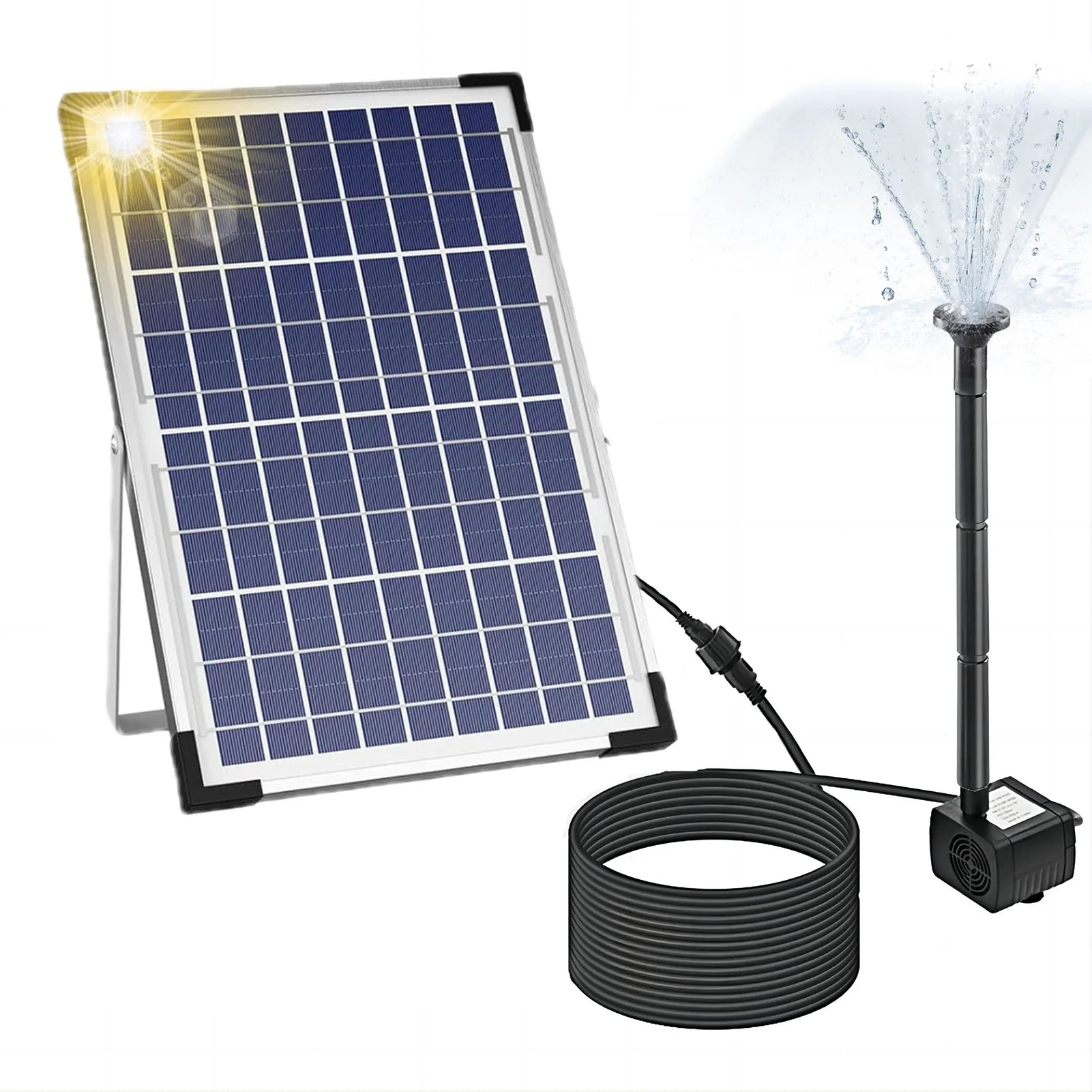 10w Solar brunnen pumpe mit großem Solar panel 3 Düsen max. Wasserhöhe 100cm für Vogel bad Aquarium Teich Garten dekoration Image