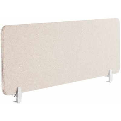 Beliani - Schreibtisch Trennwand Beige Stoff pet Kunststoff 160 x 40 cm zum Aufstellen Klemmen