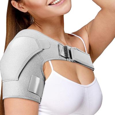 Compression Recovery Shoulder Brace - Immobilizer for Torn Rotator Cuff, AC Joint Pain Relief, Dislocation, Arm Stability, Injuries, Tears - Adjustable Fits Men, Women