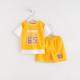 2 Stück Baby Jungen T-Shirt Shorts Outfit Graphic Kurzarm Set Schulanfang Modisch Täglich Sommer Frühling 3-7 Jahre Schwarz Gelb Rote