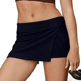 PXEVL Flowy Shorts Women with Pockets High Waist Tummy Control Athletic Smile Contour Sport Hiking Volleyball Shorts 3 / 5 / 8 Navy XXXL