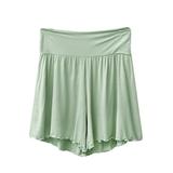 PXEVL Womens Golf Shorts Spring 2024 Mid-Waisted Straight Maternity Lounge Shorts Relaxe Fit Printing White Shorts with Pockets Green L