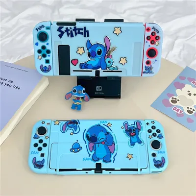 Disney Stitch Hard Case Ladestation Station Cover Schutzhülle für Nintendo Switch Oled NS Konsole Image