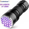 Small UV Lights Flashlight 21LED 12LED UV Light 395-400nm LED UV Flashlights linterna torch