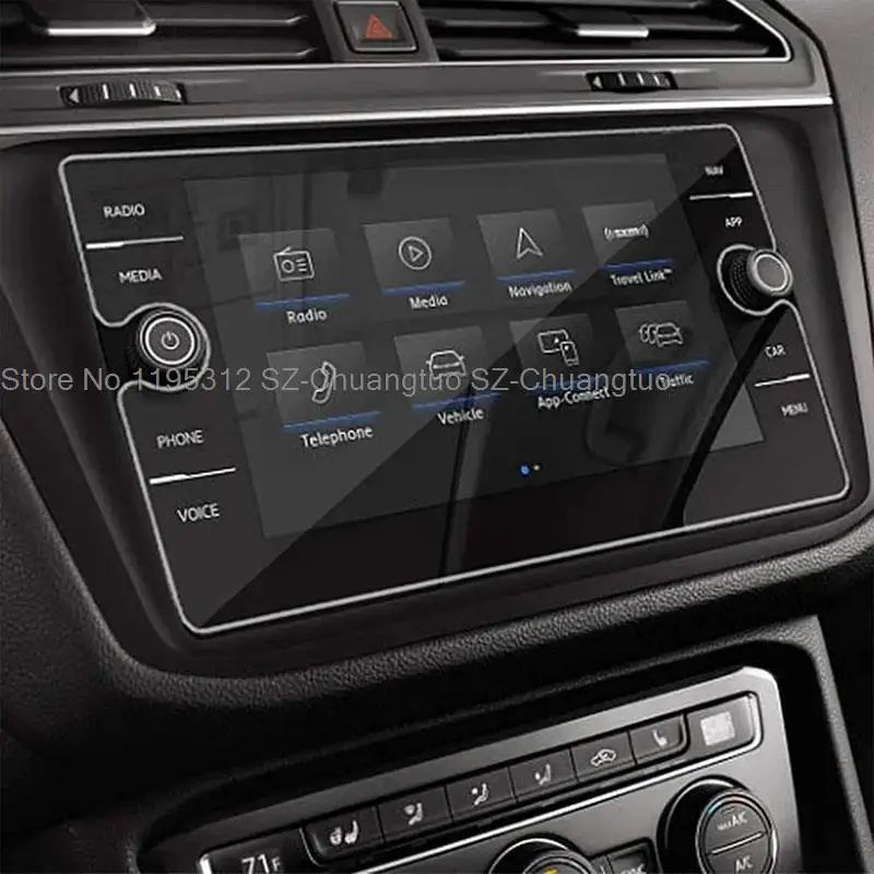 Displayschutzfolie aus gehärtetem Glas für VW Volkswagen Tiguan Atlas SE SEL R-Line2018-2023Auto GPS-Navigationszentrum Touchscreen Image