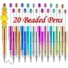 20 Stück Perlen Kugelschreiber Kugelschreiber Kunststoff UV Galvanik Kugelschreiber 10 Farben