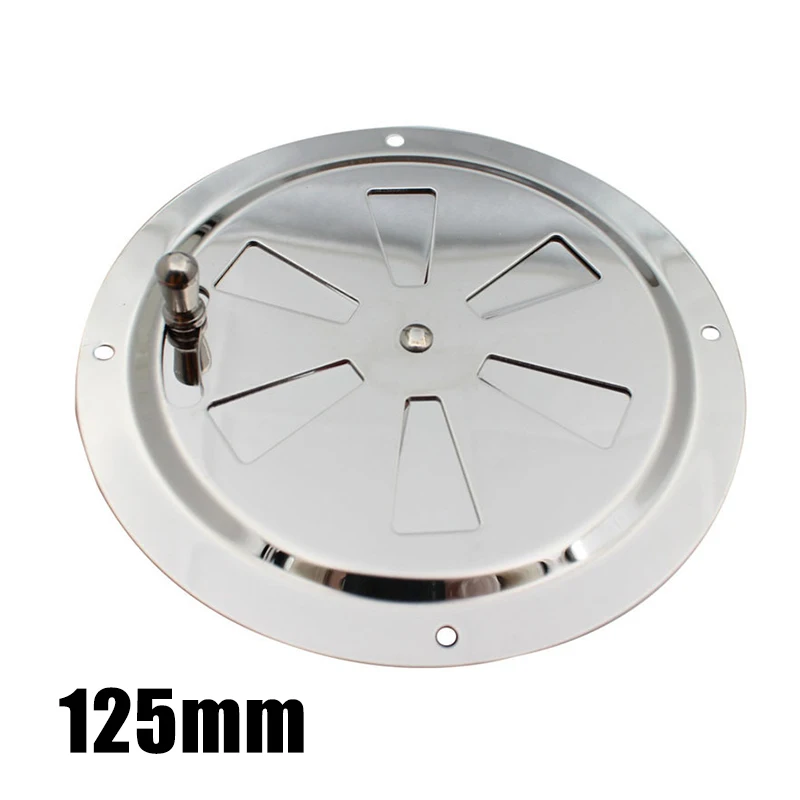 125 mm verstellbares Lüftungsgitter, Lüftungsgitter, rundes Lüftungsgitter, Abluftgitter, Edelstahl, Marine-Zubehör Image