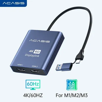 Acasis-Répartiteur HDMI vers type C pour Mac OS Dallas M2 M3 Windows 2 affichage Displayexhaus