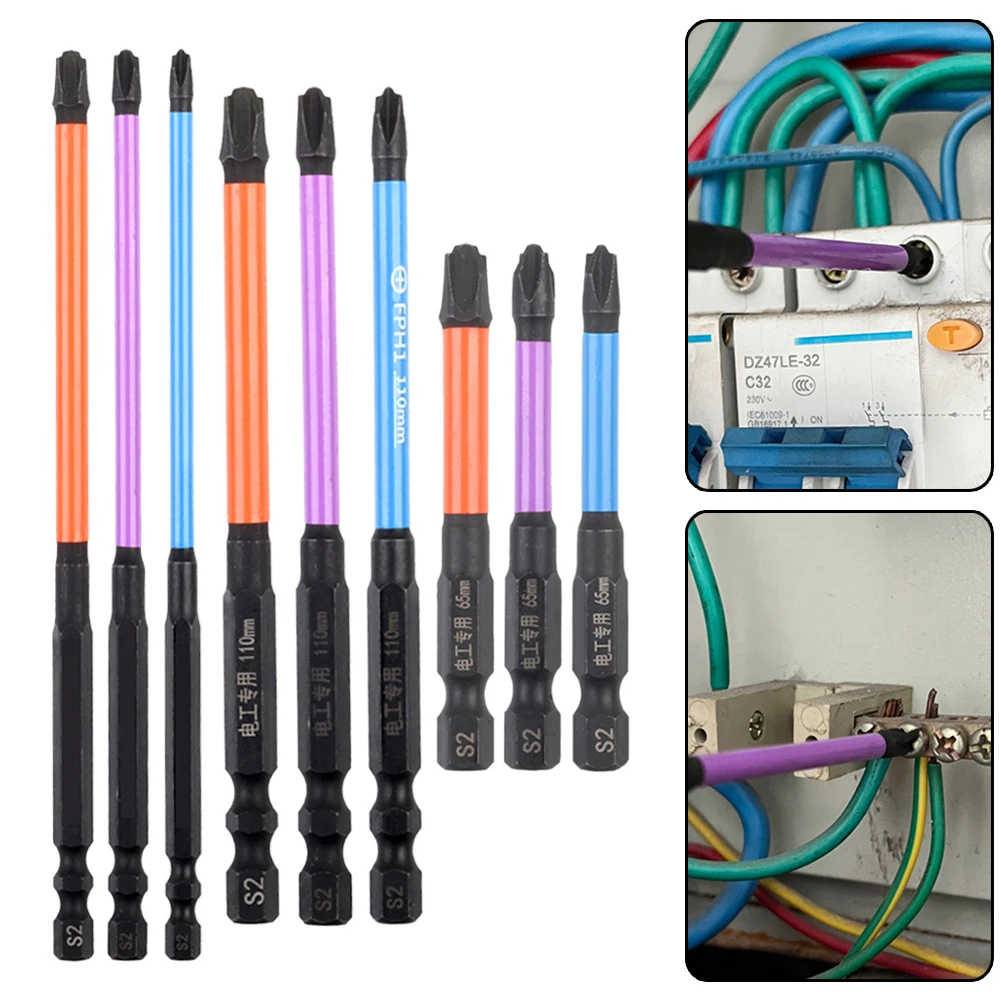 Magnetischer spezieller geschlitzter Kreuz schrauben dreher bohrer für Chargen kopfs ch rauben dreher aus elektrischem legiertem Stahl fph1 fph2 fph3 65-150mm Werkzeuge Image