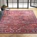 Blue;red;beige Rectangle 7'10" x 10' Area Rug - Langley Street® Haglund Floral Rust Red/Blue Area Rug 94.0 x 0.5 in blue/orange/pink/redPolyester/Chenille | Wayfair