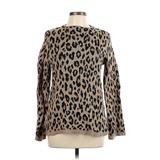 Ann Taylor Pullover Sweater: Brown Animal Print Tops - Women's Size Large Petite