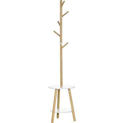 Garderobenständer, Kleiderständer, Standgarderobe mit 5 Kleiderhaken, Garderobe mit Beistelltisch, Image