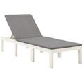 Sonnenliege Gartenliege Liegestuhl - mit Auflage Kunststoff Weiß BV543000 Bonnevie