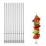 10pcs Metal Skewers for Grilling,15(38.5cm) Kabob Skewers,Flat BBQ Barbecue Skewer,Grilling Skewers Set,Reusable BBQ