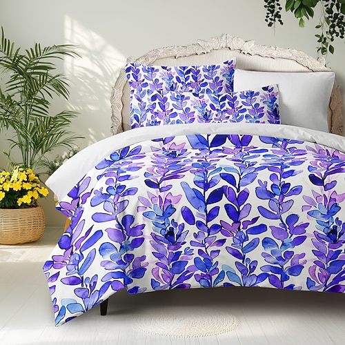 Bettbezug-Set der floralen Tropenserie, 3-teilig, 100 % Baumwolle oder Polyester, perfekt als Muttertagsgeschenk, superweich, hautfreundlich, langlebig Image