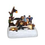 Christmas Village Tabletop Wood Sawing Mill Pre-lit Winter Snow Village Perfect Addition to Your Christmas Indoor Home Decorations Great Centerpiece for Your Collection