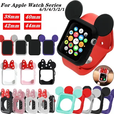 Soft Silicone Cover Cases For Apple Watch 6 5 4 40 44MM 38 42MM Girls Cartoon CUTE Protective For