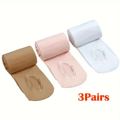 Professional Kids Children Girls Soft Microfiber Convertible Ballet Dance Tights With Hole 60D 3