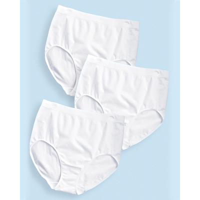 Appleseeds Women's 3-Pack Seamless Panties by ComfortEase - White - L/XL - Misses