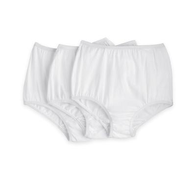 Appleseeds Women's 3-Pack Cotton Panties - White - 10 - Misses