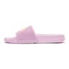 Pantolette FITFLOP "IQUSHION ARROW KNIT SLIDES", Damen, Gr. 36, lila (fliederfarben), Textil, unifarben, kontrastfarbene Details, modisch, Schuhe, Keilabsatz, Sommerschuh, Schlappen mit Logo auf der Bandage