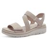 Keilsandalette TAMARIS, Damen, Gr. 41, beige (creme), Ziegenveloursleder, Textil, klassisch, Schuhe, Sommerschuh, Sandale, Plateauabsatz, mit Klettverschluss