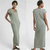 Athleta Dresses | Athleta Martinique Maxi Cap Sleeve Sage Green Pocketed Relaxed Fit Maxi Dress | Color: Green | Size: Xs