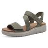 Keilsandalette TAMARIS, Damen, Gr. 36, grün (mintgrün), Ziegenveloursleder, Textil, klassisch, Schuhe, Sommerschuh, Sandale, Plateauabsatz, mit Klettverschluss