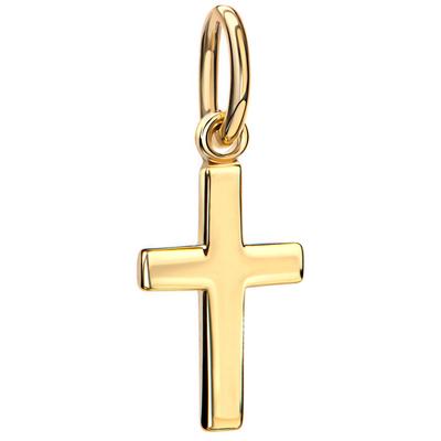 Ketten-Anhänger FIRETTI "Schmuck Geschenk Gold 585 Halsschmuck Anhänger Kreuz", gold (gelbgoldfarben), Schmuckanhänger, 